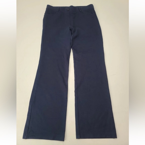 Betabrand Pants - Betabrand Straight-Leg 7-Pocket Dress Pant Yoga Pants Navy Blue Size L Petite